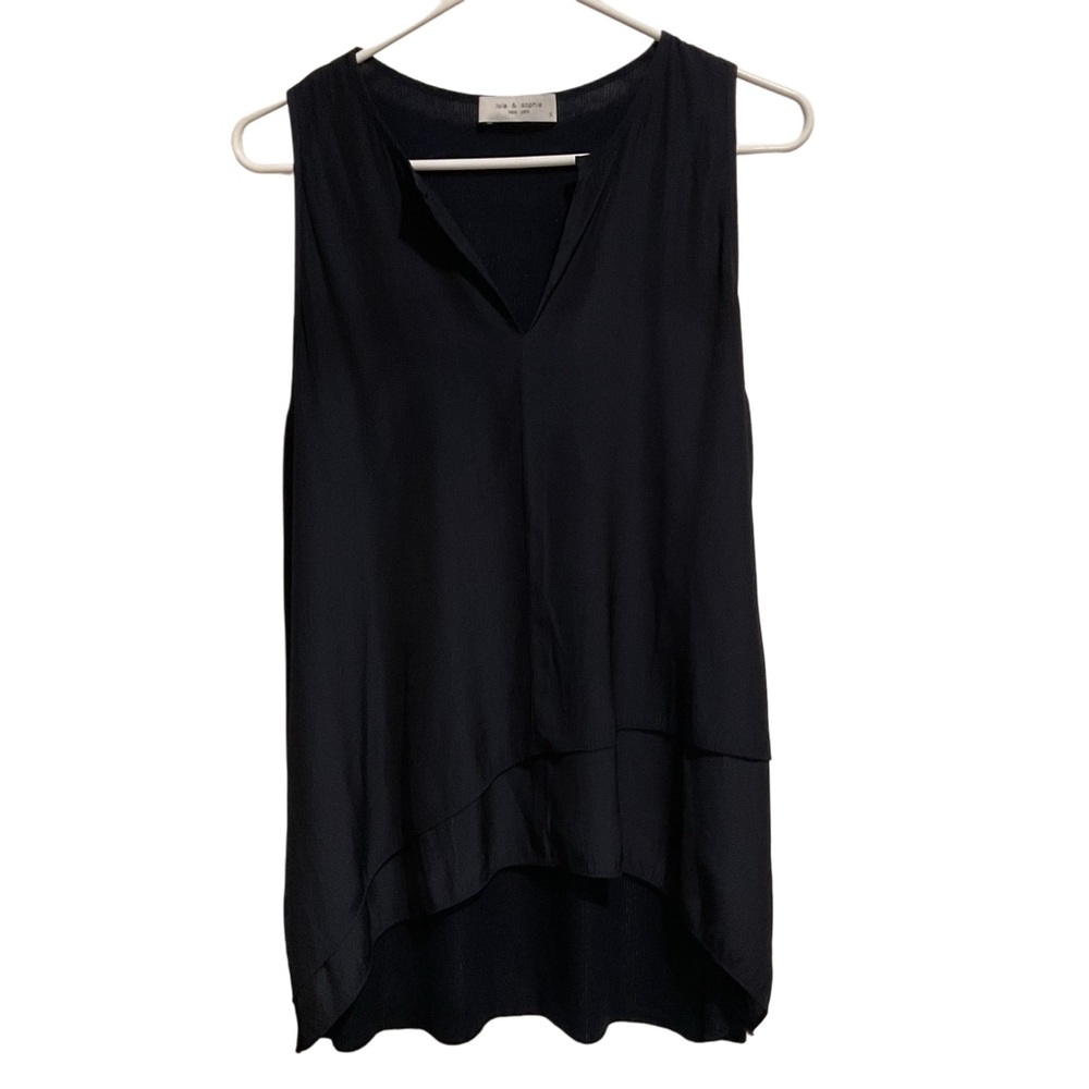 Lola & Sophie Layered Blouse‎ Sleeveless Navy Blue